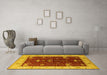 Machine Washable Oriental Yellow Industrial Rug in a Living Room, wshurb1003yw