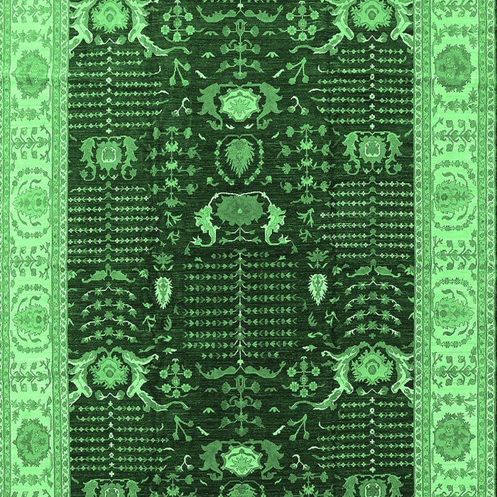 Machine Washable Oriental Emerald Green Industrial Area Rugs, wshurb1003emgrn
