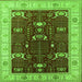 Square Oriental Green Industrial Rug, urb1003grn