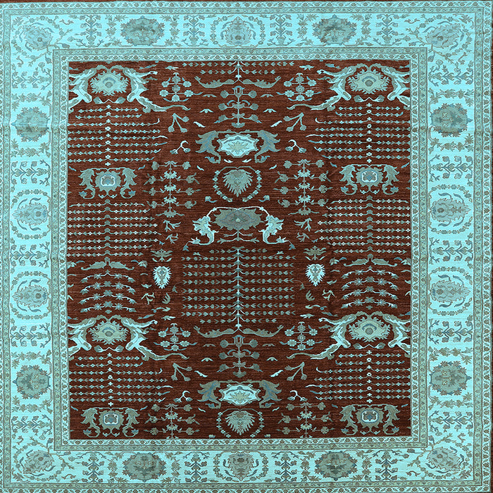 Square Oriental Light Blue Industrial Rug, urb1003lblu
