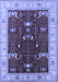 Machine Washable Oriental Blue Industrial Rug, wshurb1003blu