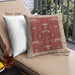 Front View of Mid-Century Modern Urban Square Red Throw Pillow, 18 inch by 18 inch, pwurb1003