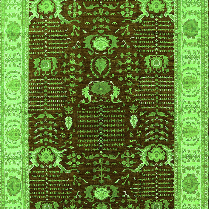 Machine Washable Oriental Green Industrial Area Rugs, wshurb1003grn