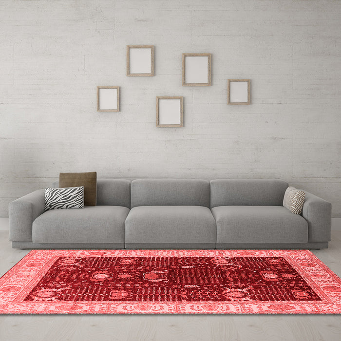 Industrial Red Washable Rugs