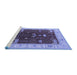 Sideview of Machine Washable Oriental Blue Industrial Rug, wshurb1003blu