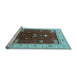 Sideview of Machine Washable Oriental Light Blue Industrial Rug, wshurb1003lblu