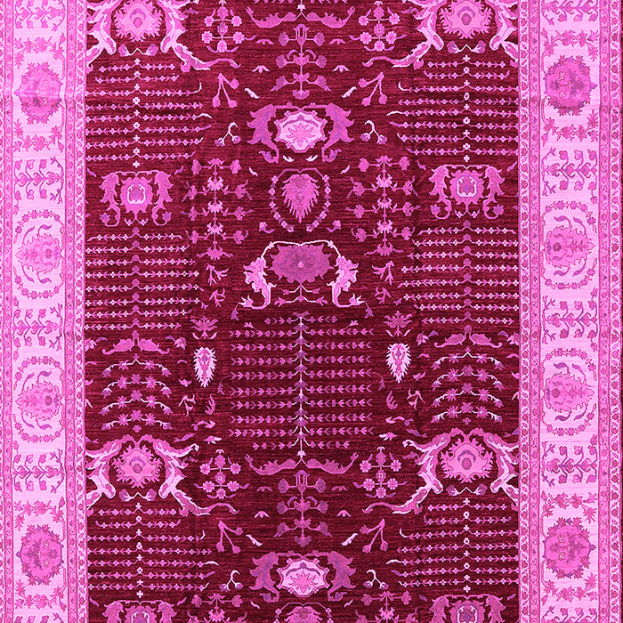 Machine Washable Oriental Pink Industrial Rug, wshurb1003pnk