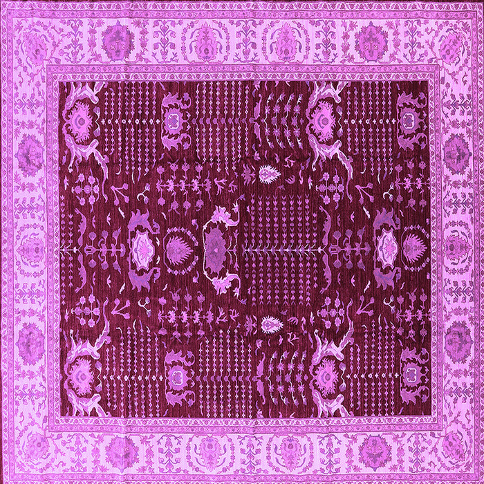 Square Machine Washable Oriental Purple Industrial Area Rugs, wshurb1003pur