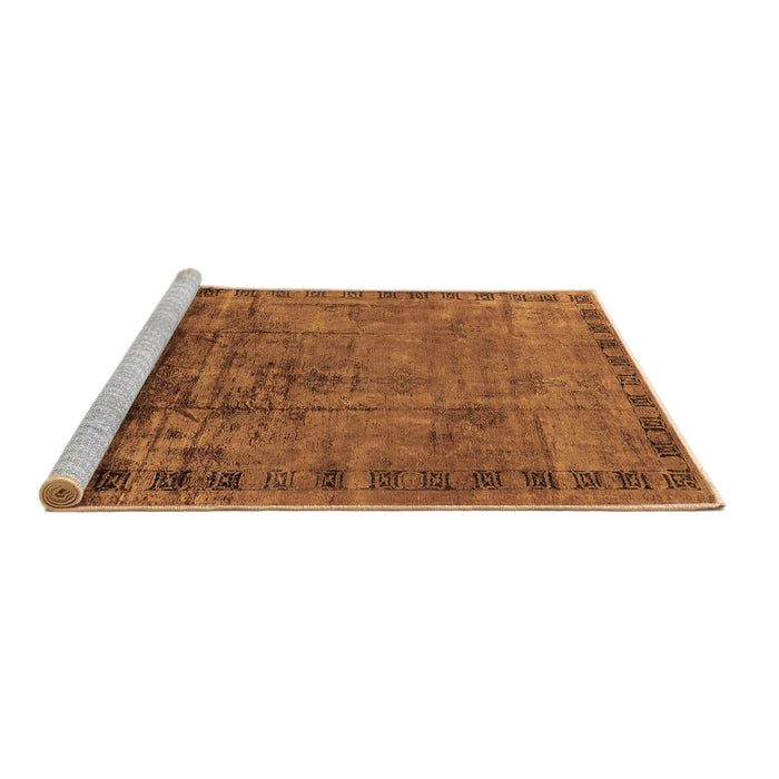 Sideview of Machine Washable Oriental Brown Traditional Rug, wshurb1004brn