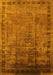 Machine Washable Oriental Yellow Traditional Rug, wshurb1004yw