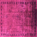 Square Machine Washable Oriental Pink Traditional Rug, wshurb1004pnk