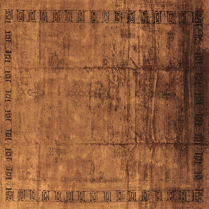 Square Oriental Brown Traditional Rug, urb1004brn