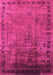 Machine Washable Oriental Pink Traditional Rug, wshurb1004pnk