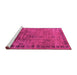 Sideview of Machine Washable Oriental Pink Traditional Rug, wshurb1004pnk