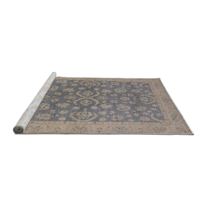 Sideview of Machine Washable Industrial Modern Gray Rug, wshurb1005