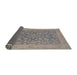 Sideview of Mid-Century Modern Gray Oriental Rug, urb1005