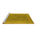 Sideview of Machine Washable Oriental Yellow Traditional Rug, wshurb1005yw