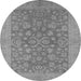 Round Oriental Gray Traditional Rug, urb1005gry