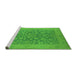 Sideview of Machine Washable Oriental Green Traditional Area Rugs, wshurb1005grn