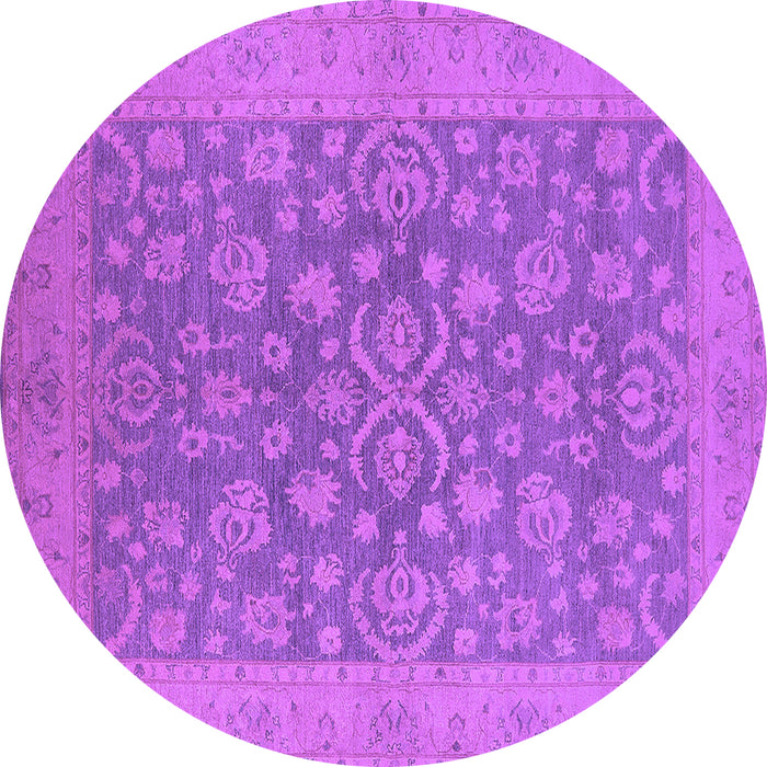Round Oriental Purple Traditional Rug, urb1005pur