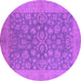 Round Oriental Purple Traditional Rug, urb1005pur