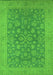 Machine Washable Oriental Green Traditional Area Rugs, wshurb1005grn