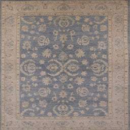 Square Mid-Century Modern Gray Oriental Rug, urb1005