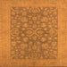 Square Oriental Orange Traditional Rug, urb1005org