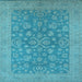 Square Oriental Light Blue Traditional Rug, urb1005lblu