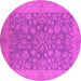 Round Oriental Pink Traditional Rug, urb1005pnk