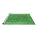 Sideview of Machine Washable Oriental Emerald Green Traditional Area Rugs, wshurb1005emgrn