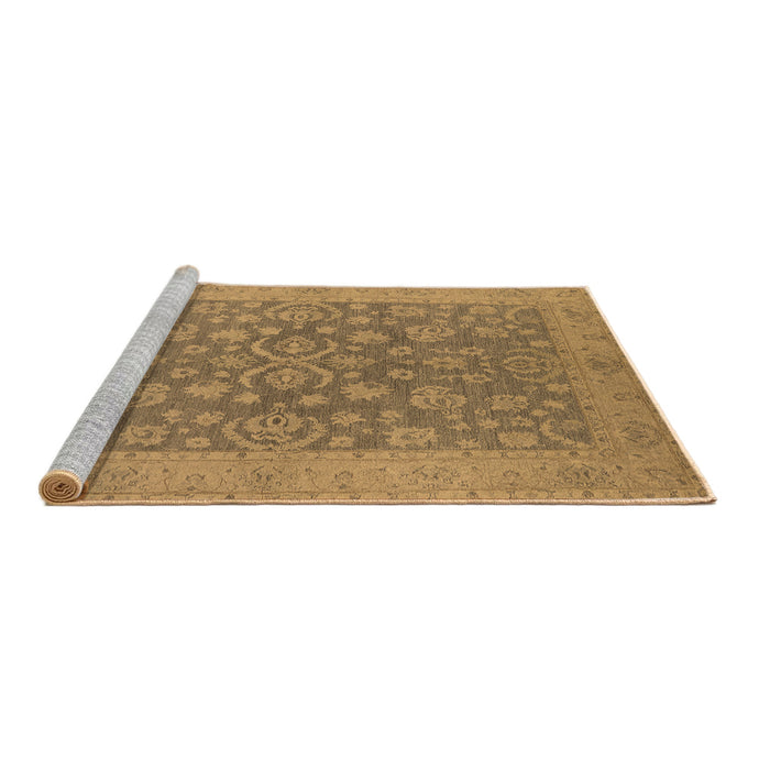 Sideview of Machine Washable Oriental Brown Traditional Rug, wshurb1005brn