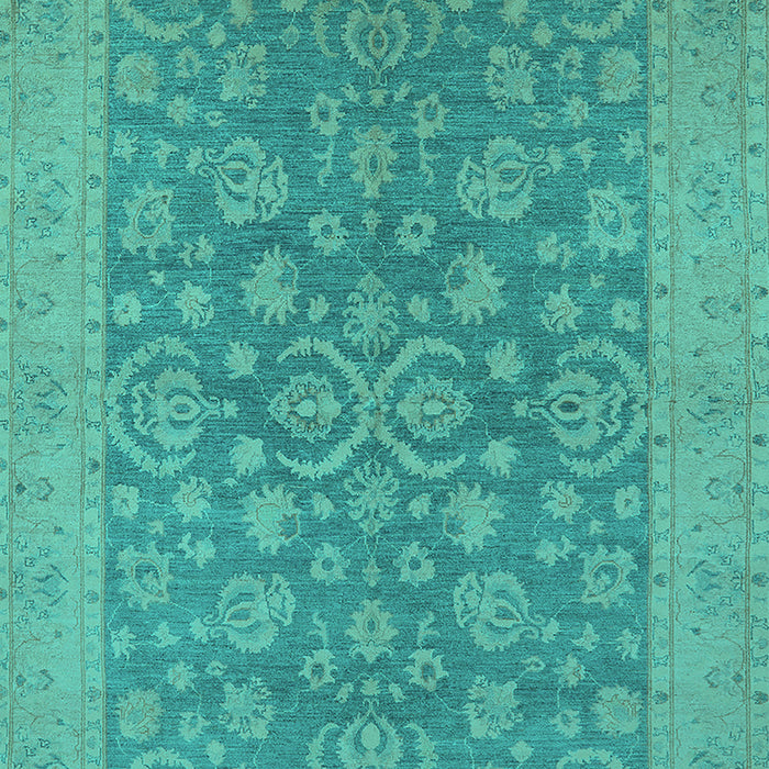 Machine Washable Oriental Turquoise Traditional Area Rugs, wshurb1005turq