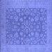 Square Oriental Blue Traditional Rug, urb1005blu