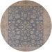 Round Mid-Century Modern Gray Oriental Rug, urb1005