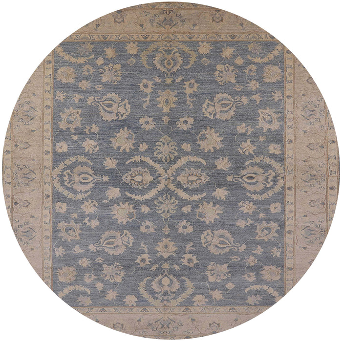Round Machine Washable Industrial Modern Gray Rug, wshurb1005