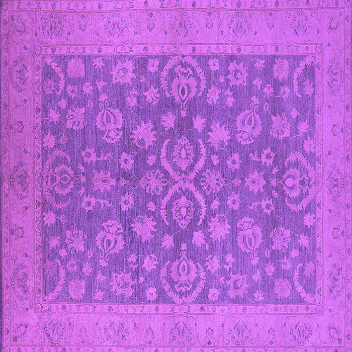Square Machine Washable Oriental Purple Traditional Area Rugs, wshurb1005pur