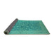 Sideview of Oriental Turquoise Traditional Rug, urb1005turq