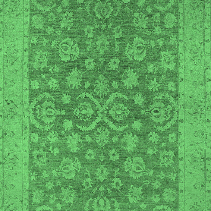 Machine Washable Oriental Emerald Green Traditional Area Rugs, wshurb1005emgrn
