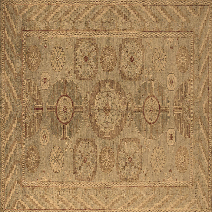 Square Machine Washable Oriental Brown Traditional Rug, wshurb1006brn
