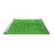 Sideview of Machine Washable Oriental Green Traditional Area Rugs, wshurb1006grn