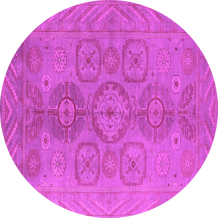 Round Machine Washable Oriental Pink Traditional Rug, wshurb1006pnk