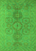 Machine Washable Oriental Green Traditional Area Rugs, wshurb1006grn