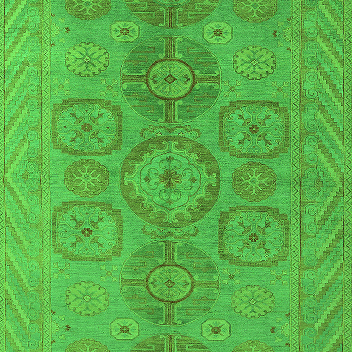 Machine Washable Oriental Green Traditional Area Rugs, wshurb1006grn