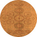 Round Oriental Orange Traditional Rug, urb1006org