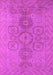 Machine Washable Oriental Pink Traditional Rug, wshurb1006pnk