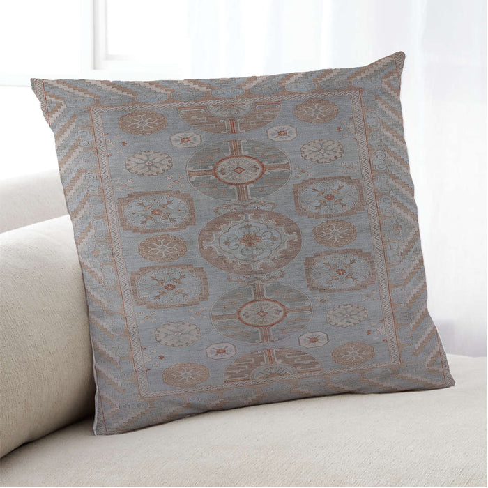 Lifestyle Image of Mid-Century Modern Urban Square Rose Dust Purple Throw Pillow, 18 inch by 18 inch, pwurb1006