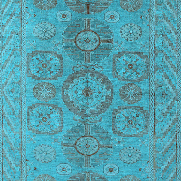 Machine Washable Oriental Light Blue Traditional Rug, wshurb1006lblu