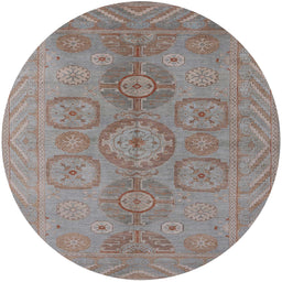 Round Machine Washable Industrial Modern Rose Dust Purple Rug, wshurb1006