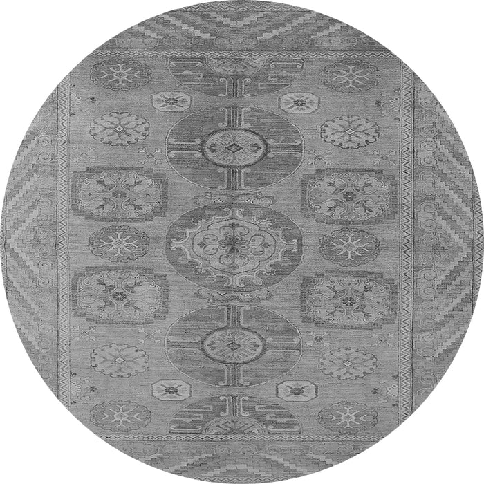 Round Oriental Gray Traditional Rug, urb1006gry